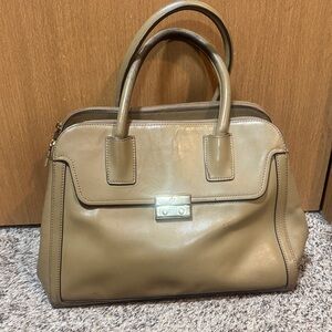 Tory Burch Elise Large Dorm Classic Tan Handbag